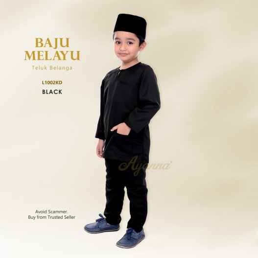 Baju Melayu Teluk Belanga L1002KD (Black) 