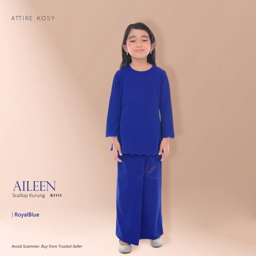 Aileen Scallop Kurung K1111 (RoyalBlue) 