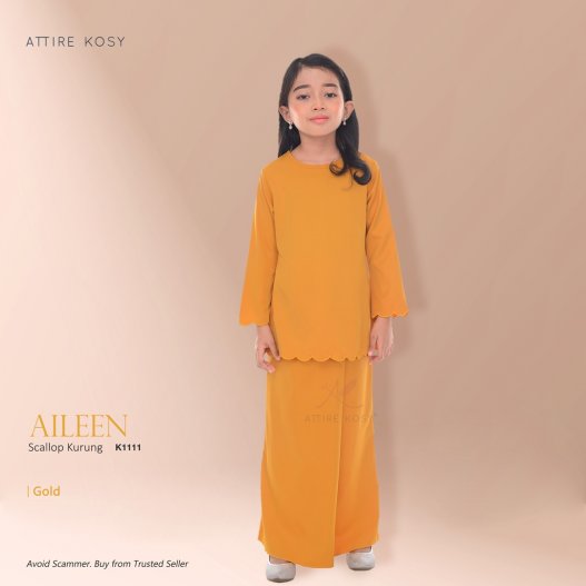 Aileen Scallop Kurung K1111 (Gold)