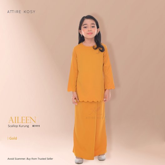 Aileen Scallop Kurung K1111 (Gold) 