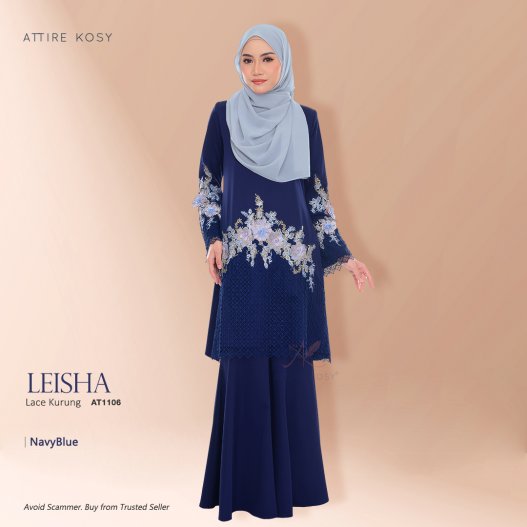 Leisha Lace Kurung AT1106 (NavyBlue) 