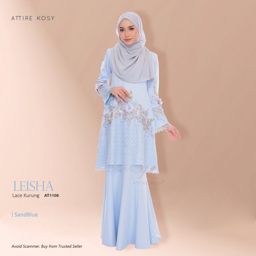 Leisha Lace Kurung AT1106 (SandBlue) 