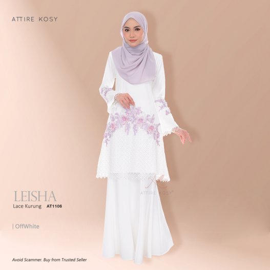 Leisha Lace Kurung AT1106 (OffWhite)