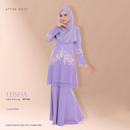 Leisha Lace Kurung AT1106 (Lavender)