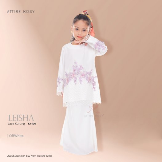 Leisha Lace Kurung K1106 (OffWhite)