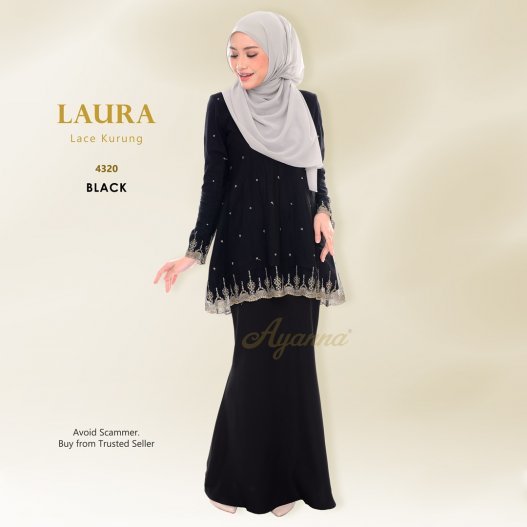 Laura Lace Kurung 4320 (Black) 