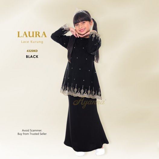 Laura Lace Kurung 4320KD (Black) 