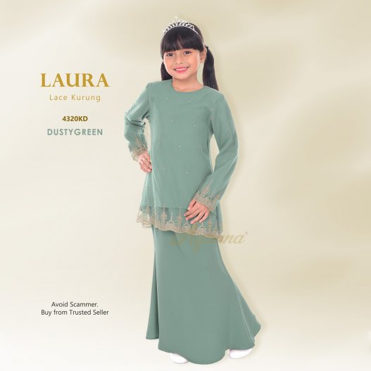 Laura Lace Kurung 4320KD (DustyGreen) 