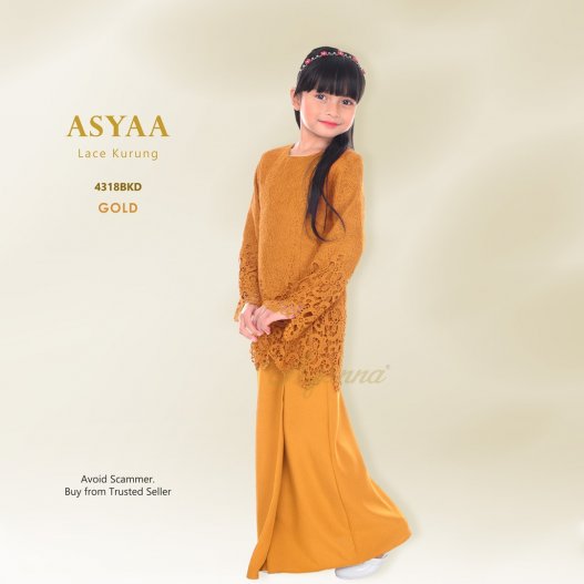 Asyaa Lace Kurung 4318BKD (MustardGold)