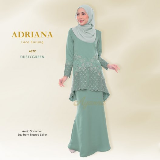 Adriana Lace Kurung 4372 (DustyGreen) 