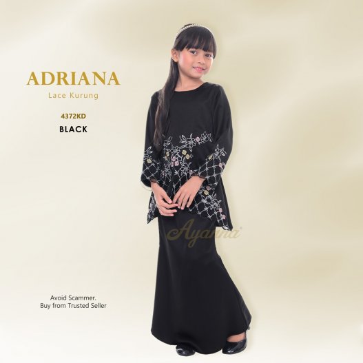 Adriana Lace Kurung 4372KD (Black) 