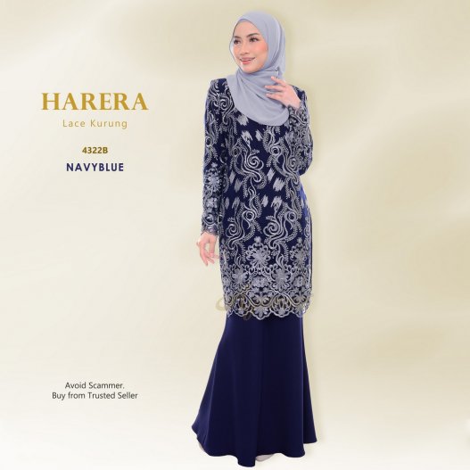 Harera Lace Kurung 4322B (NavyBlue)
