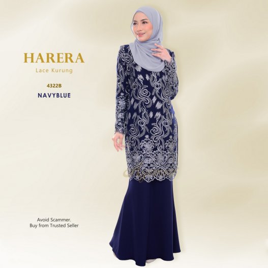 Harera Lace Kurung 4322B (NavyBlue) 