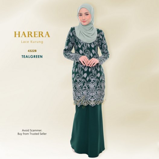 Harera Lace Kurung 4322B (TealGreen)