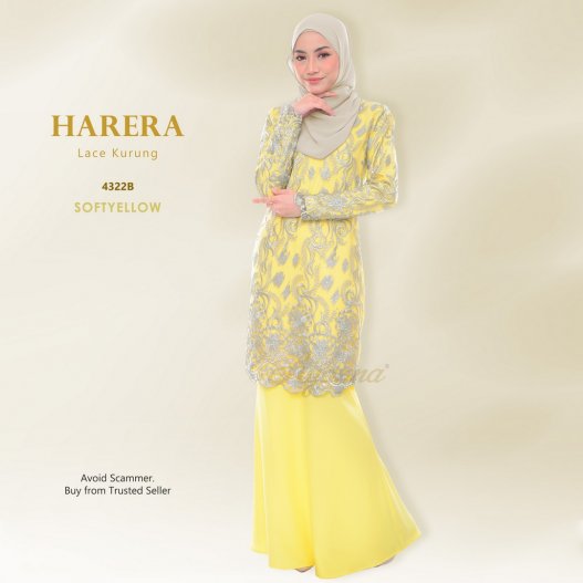 Harera Lace Kurung 4322B (SoftYellow) 