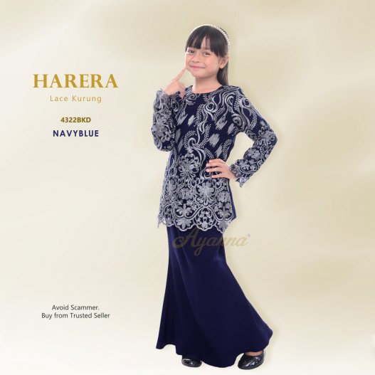 Harera Lace Kurung 4322BKD (NavyBlue) 