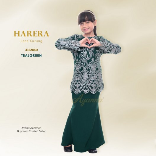 Harera Lace Kurung 4322BKD (TealGreen) 