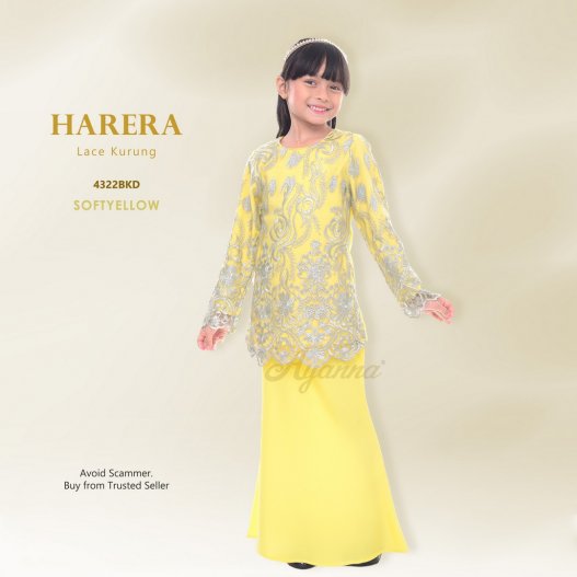 Harera Lace Kurung 4322BKD (SoftYellow) 