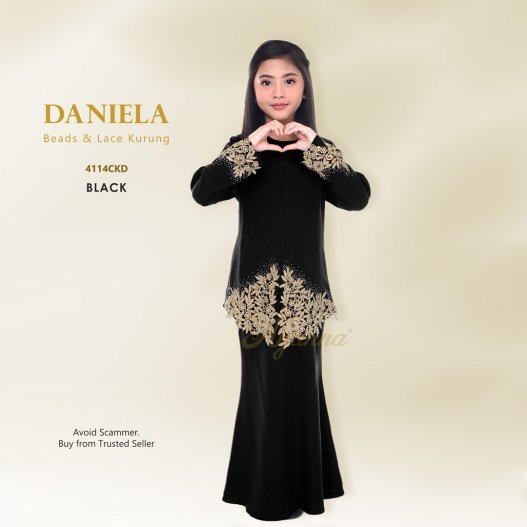 Daniela Beads & Lace Kurung 4114CKD (Black)