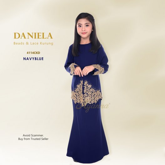 Daniela Beads & Lace Kurung 4114CKD (NavyBlue)
