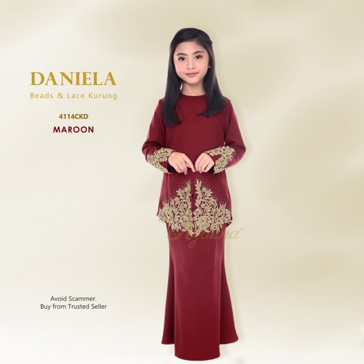 Daniela Beads & Lace Kurung 4114CKD (Maroon) 