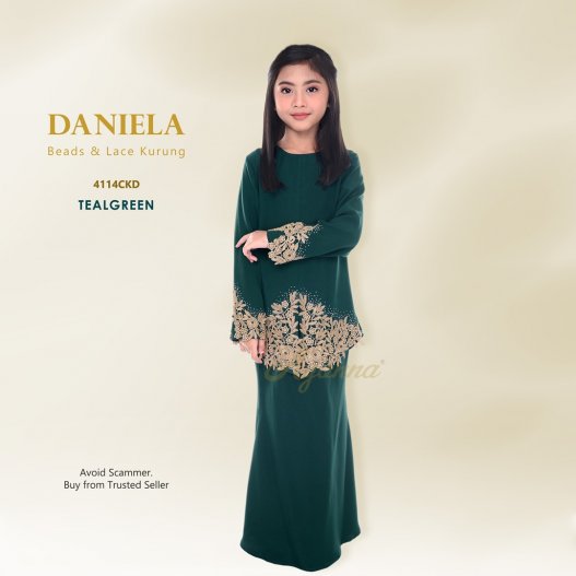 Daniela Beads & Lace Kurung 4114CKD (TealGreen)
