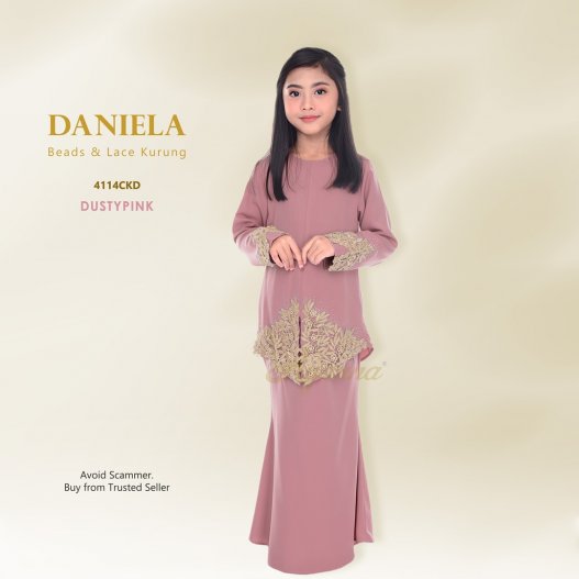 Daniela Beads & Lace Kurung 4114CKD (DustyPink)