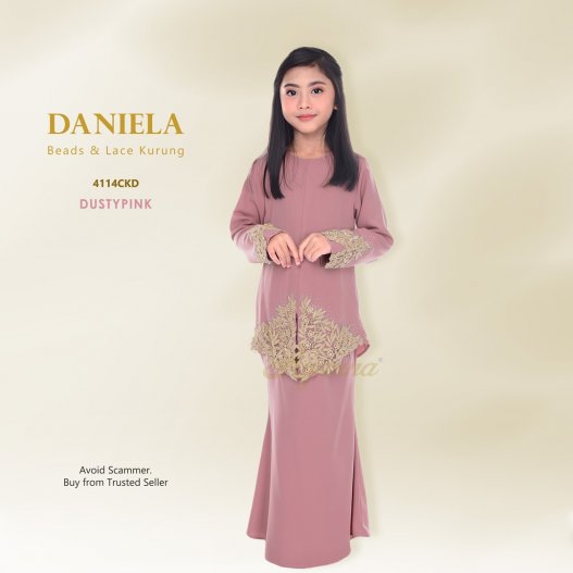 Daniela Beads & Lace Kurung 4114CKD (DustyPink) 