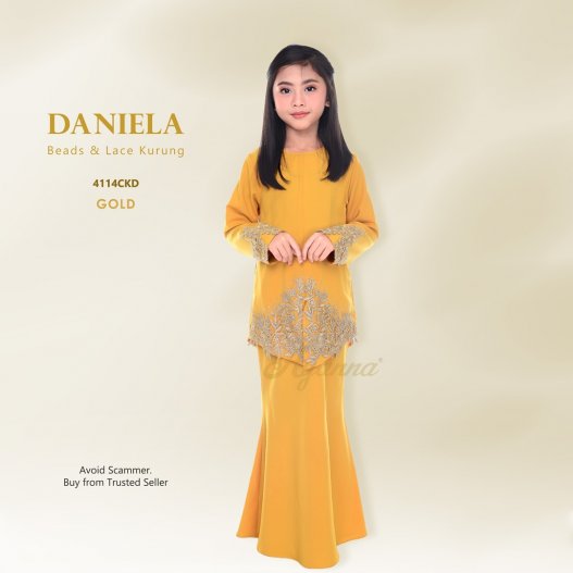 Daniela Beads & Lace Kurung 4114CKD (Gold) 