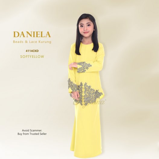 Daniela Beads & Lace Kurung 4114CKD (Yellow)