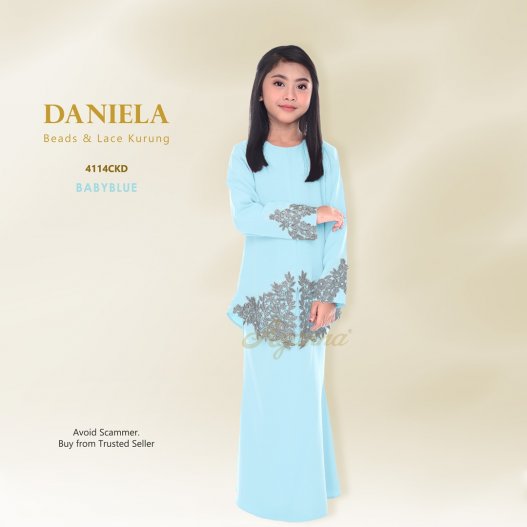 Daniela Beads & Lace Kurung 4114CKD (BabyBlue) 