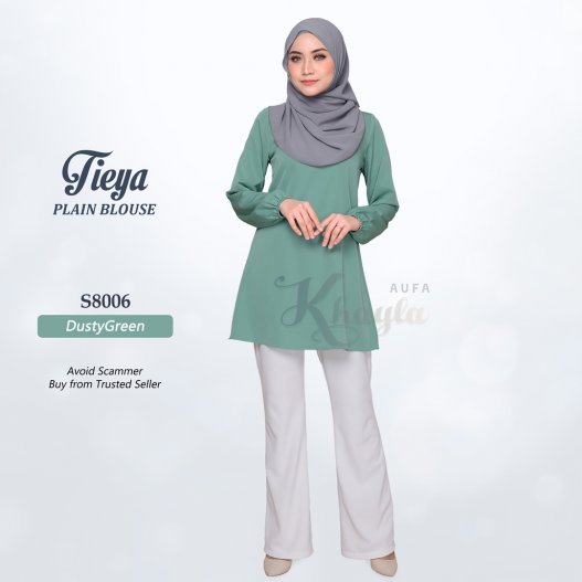 Tieya Plain Blouse S8006 (DustyGreen)