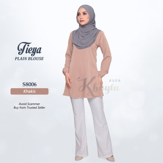 Tieya Plain Blouse S8006 (LightKhakis) 