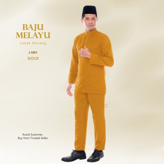 Baju Melayu Cekak Musang L1001 (MustardGold) 