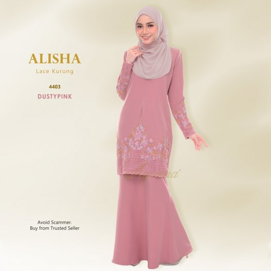 Alisha Lace Kurung 4403 (DustyPink)