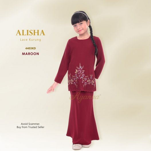 Alisha Lace Kurung 4403KD (Maroon)