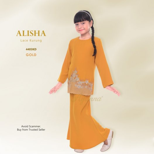 Alisha Lace Kurung 4403KD (MustardGold) 