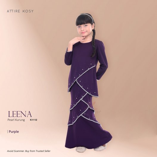 Leena Pearl Kurung K1112 (Purple) 