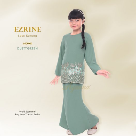 Ezrine Lace Kurung 4400KD (DustyGreen) 
