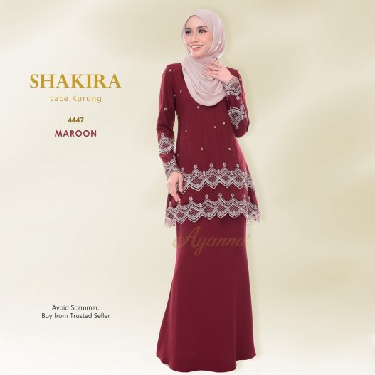 Shakira Lace Kurung 4447 (Maroon) 