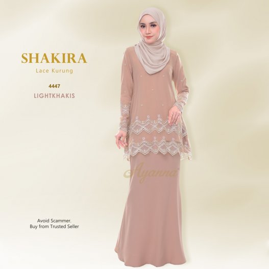 Shakira Lace Kurung 4447 (LightKhakis)