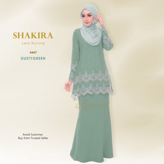 Shakira Lace Kurung 4447 (DustyGreen)