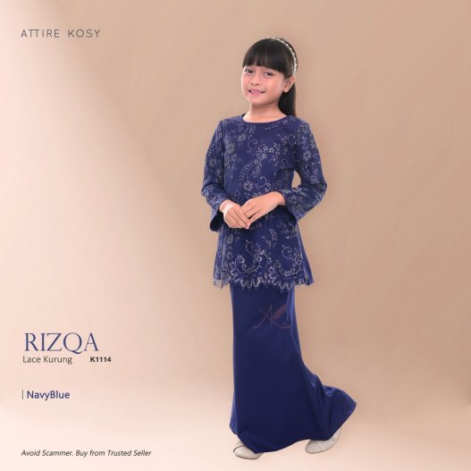 Rizqa Lace Kurung K1114 (NavyBlue) 