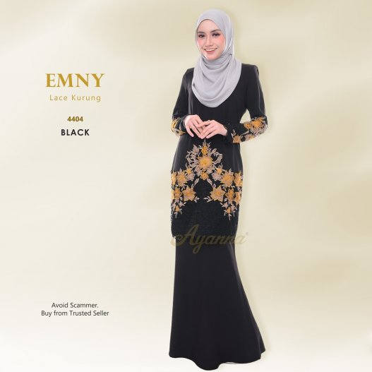 Emny Lace Kurung 4404 (Black) 