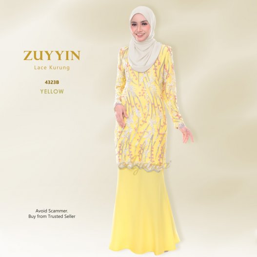 Zuyyin Lace Kurung 4323B (Yellow)