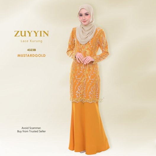 Zuyyin Lace Kurung 4323B (MustardGold)