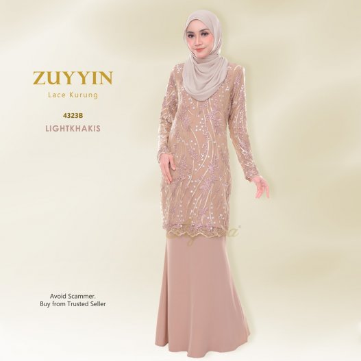 Zuyyin Lace Kurung 4323B (LightKhakis)