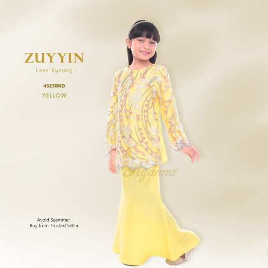 Zuyyin Lace Kurung 4323BKD (Yellow)