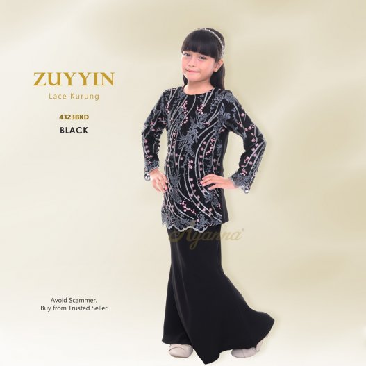 Zuyyin Lace Kurung 4323BKD (Black)