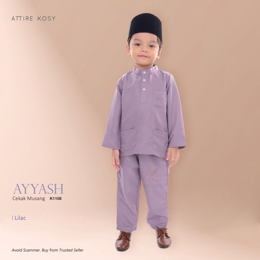 Ayyash Baju Melayu Cekak Musang K1108 (Lilac) 